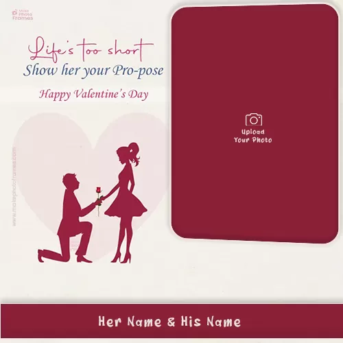 Happy Propose Day 2023 My Love Photo Frame With Name