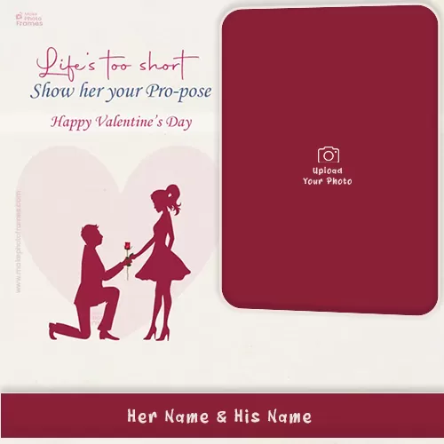 Happy Propose Day 2024 My Love Photo Frame With Name