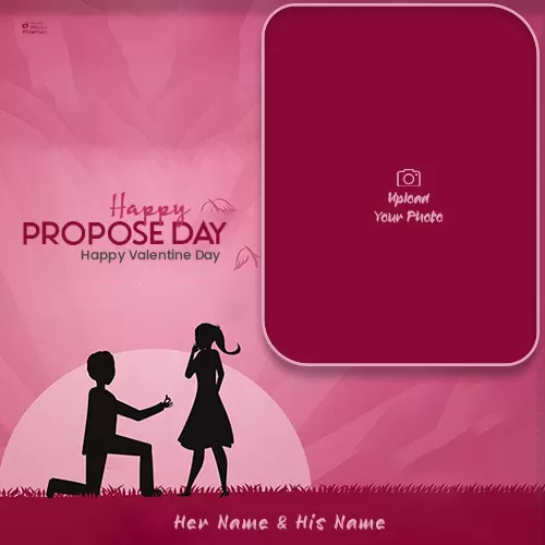 Propose Day My Girlfriend Photo Frame With Name