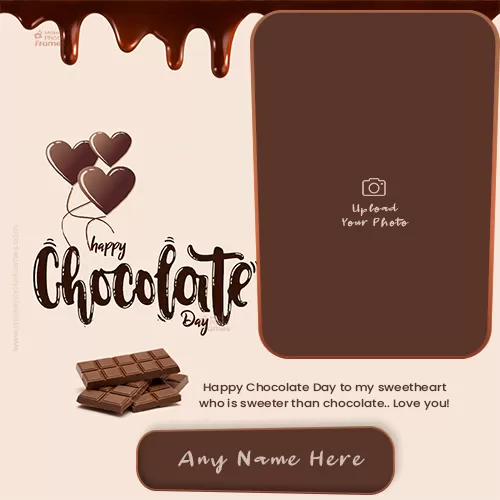 Valentine Chocolate Day 2023 Photo Frame With Name