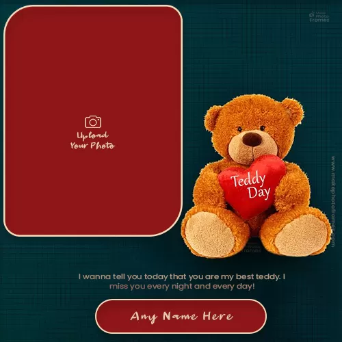 Teddy Day 2023 Online Photo Frame With Name Editing Online