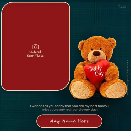 Teddy Day 2024 Online Photo Frame With Name Editing Online