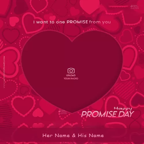 Happy Promise Day 2024 I Love You Photo Frame With Name