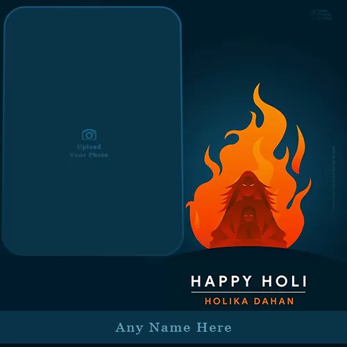 Wish You Happy Holika Dahan Photo Frame With Name