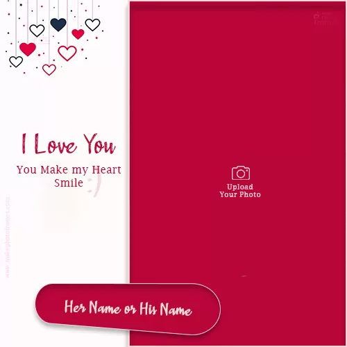 I Love You Card Status With Name And Photo Download