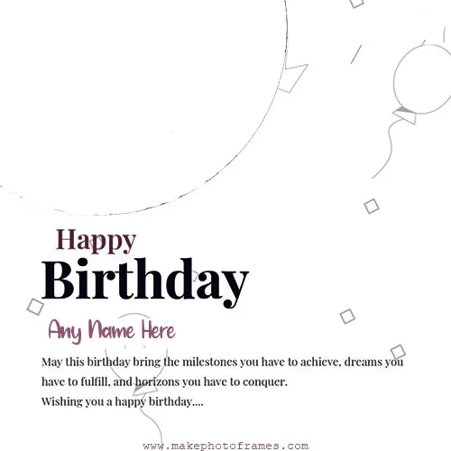 Add Photo On Birthday Card With Name