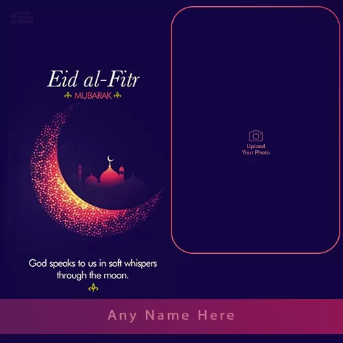 Eid Al Fitr 2024 Photo Card With Name Download