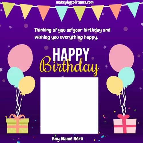 Happy Birthday Balloons Card Photo With Name Download
