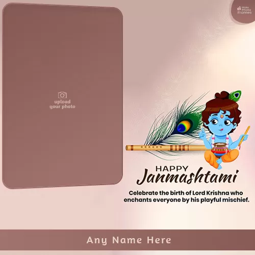 Happy Janmashtami 2023 Card Photo With Name Edit