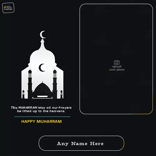 Create Your Name On Happy Muhhrram Greeting Card Design Photo