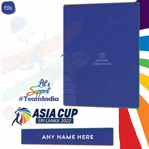 India Team Asia Cup Photo Frame With Name