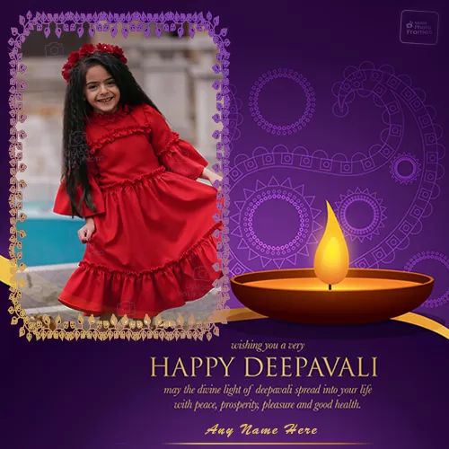 Deepavali Diwali Happy New Year Photo Frame With Name