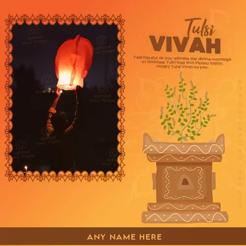 Tulsi Vivah And Dev Diwali 2023 Card With Photo And Name