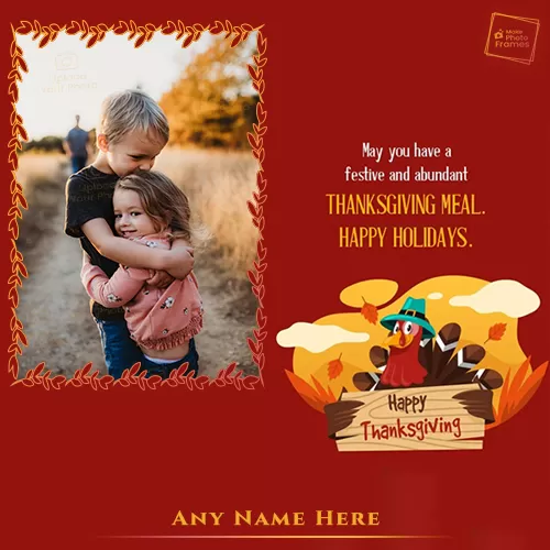 Advance Thanksgiving Photo Frame With Name