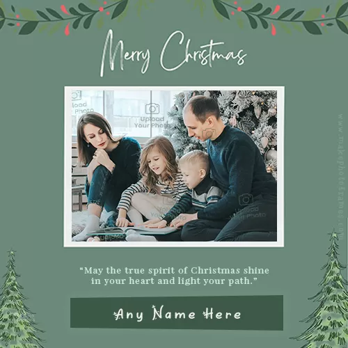 Advance Merry Christmas Photo Frame With Name