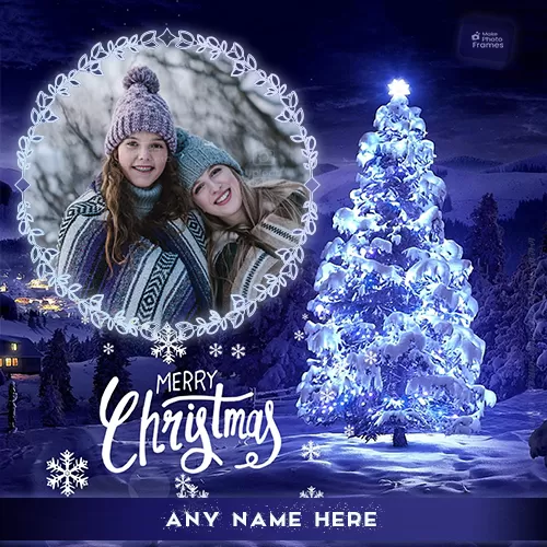 Advance Merry Christmas Xmas Tree Images With Name And Photo Edit