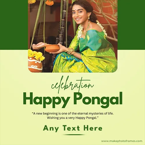 Make Pongal 2023 Card With Photo And Name