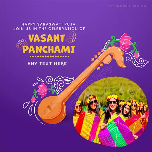 Happy Basant Panchami Photo Frame With Name Download