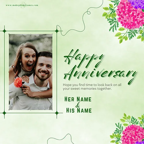 Create A Lasting Memory Anniversary Card With Name And Photo