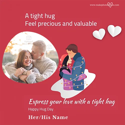 Colourful Hug Day Photos With Custom Name