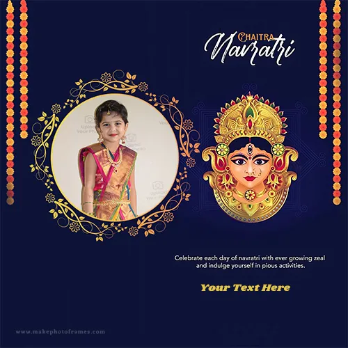 Happy Chaitra Navratri 2024 Wishes Photo Frame Download With Name