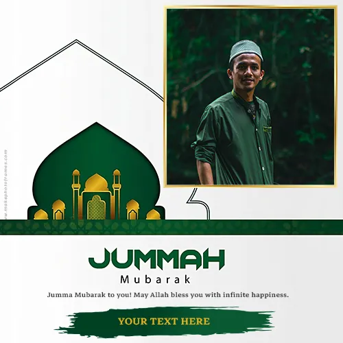 Write Your Name On Jumma Mubarak 2024 Status Photo Frame