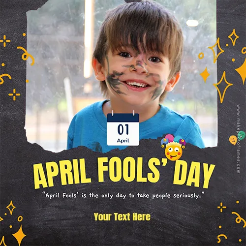 Write Your Name On April Fool's Day Funny Wishes Photo Frame