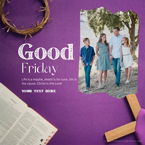 Write Name On Good Friday Wishes Photo Frame Download