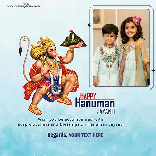 Celebration Hanuman Jayanti 2024 Pictures Frame With Name Wishes Card