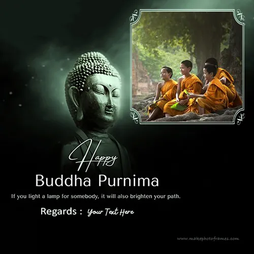 Lord Buddha Purnima Picture Frame With Name