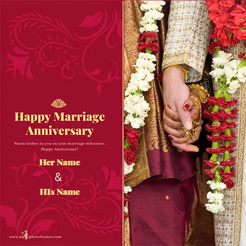 Online Marriage Anniversary Card Maker With Photo