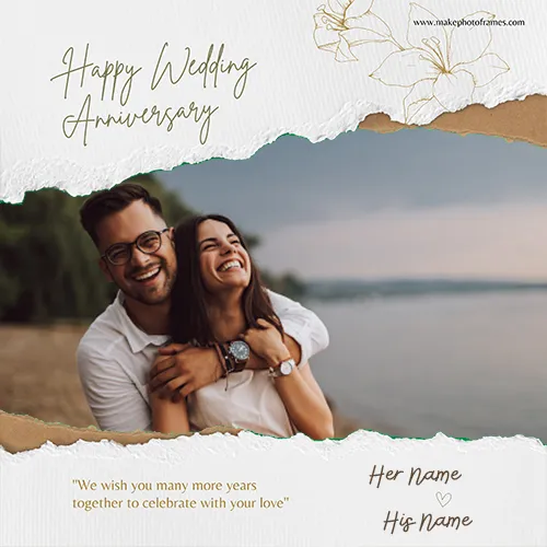 Design And Personalize Anniversary Cards With Name And Photo