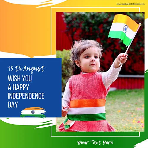 Indian Happy Independence Day 2024 Photo Frame With Name Editing