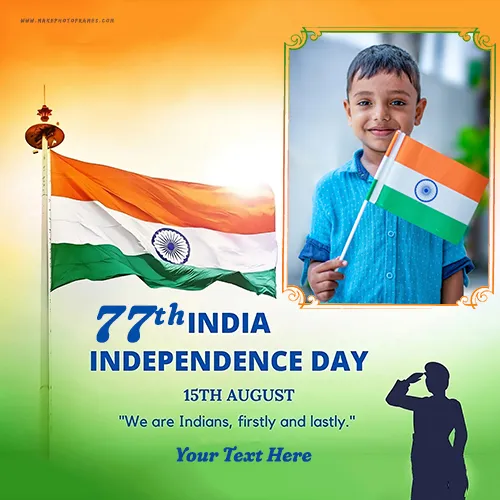 77th Independence Day 15 August Photo Frame Editor