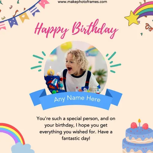 Create Memorable Happy Birthday Card Photo Frame With Name