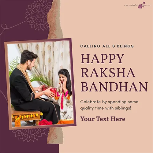 Happy Raksha Bandhan 2023 Wishes Generate Photo Frame Download