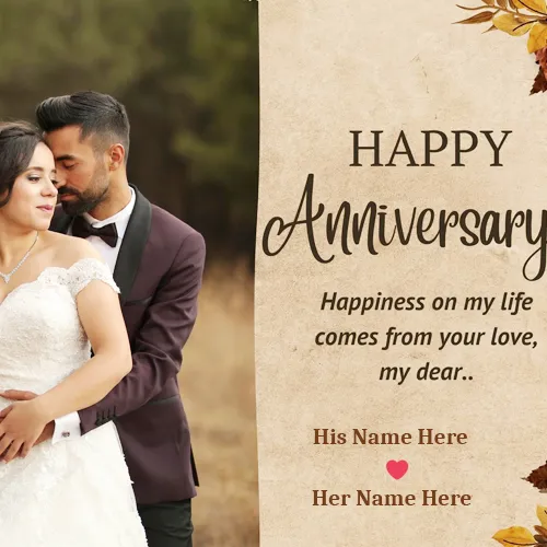 Marriage Anniversary Wishes Photo Frame For Husband/wife With Name