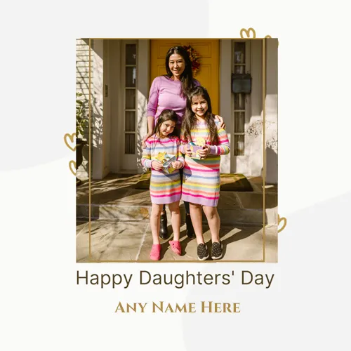 Happy Daughters Day 2024 Photo Frame Download In English