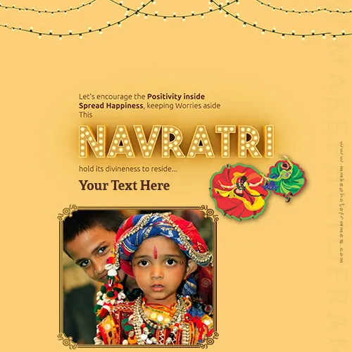 Make Greeting Card For Navratri Wishes Photo With Name