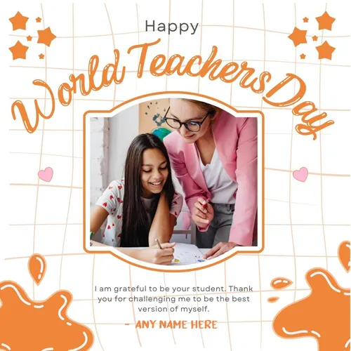 International World Teachers Day Frame Maker With Name