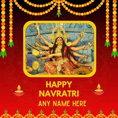 Make Name On Navratri Photo Frame Status