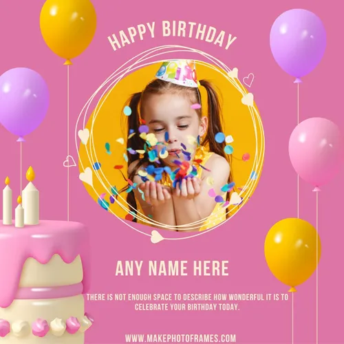 Birthday Cake Frame With Name And Photo