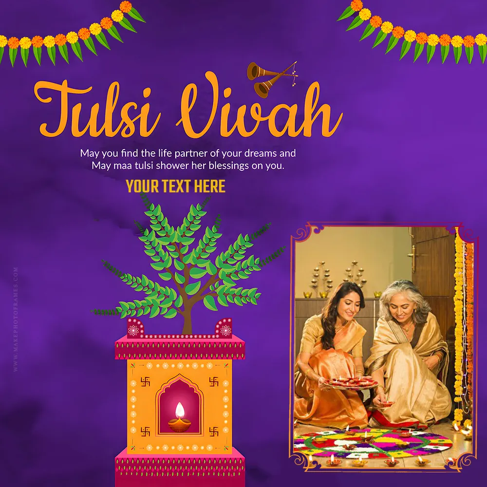 Make Name On Tulsi Vivah Photo Frame