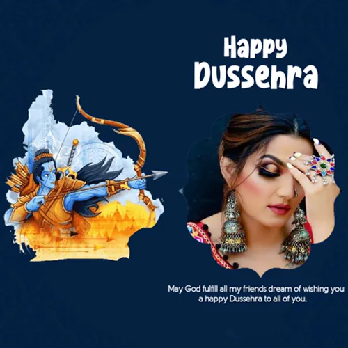 Custom Dussehra Wishing Photo Frame Editor Online 2023 Free Download