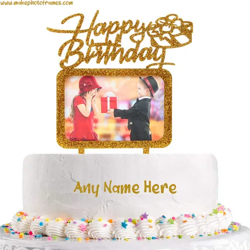 Personalized Name Birthday Cake Toppers With Photo Frame
