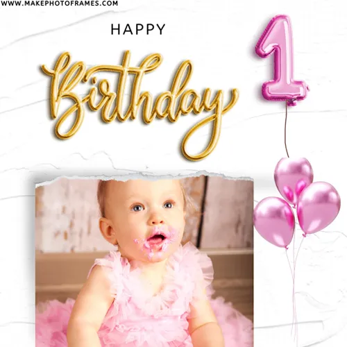 Personalised 1st Birthday Frame Maker For Photo Editing
