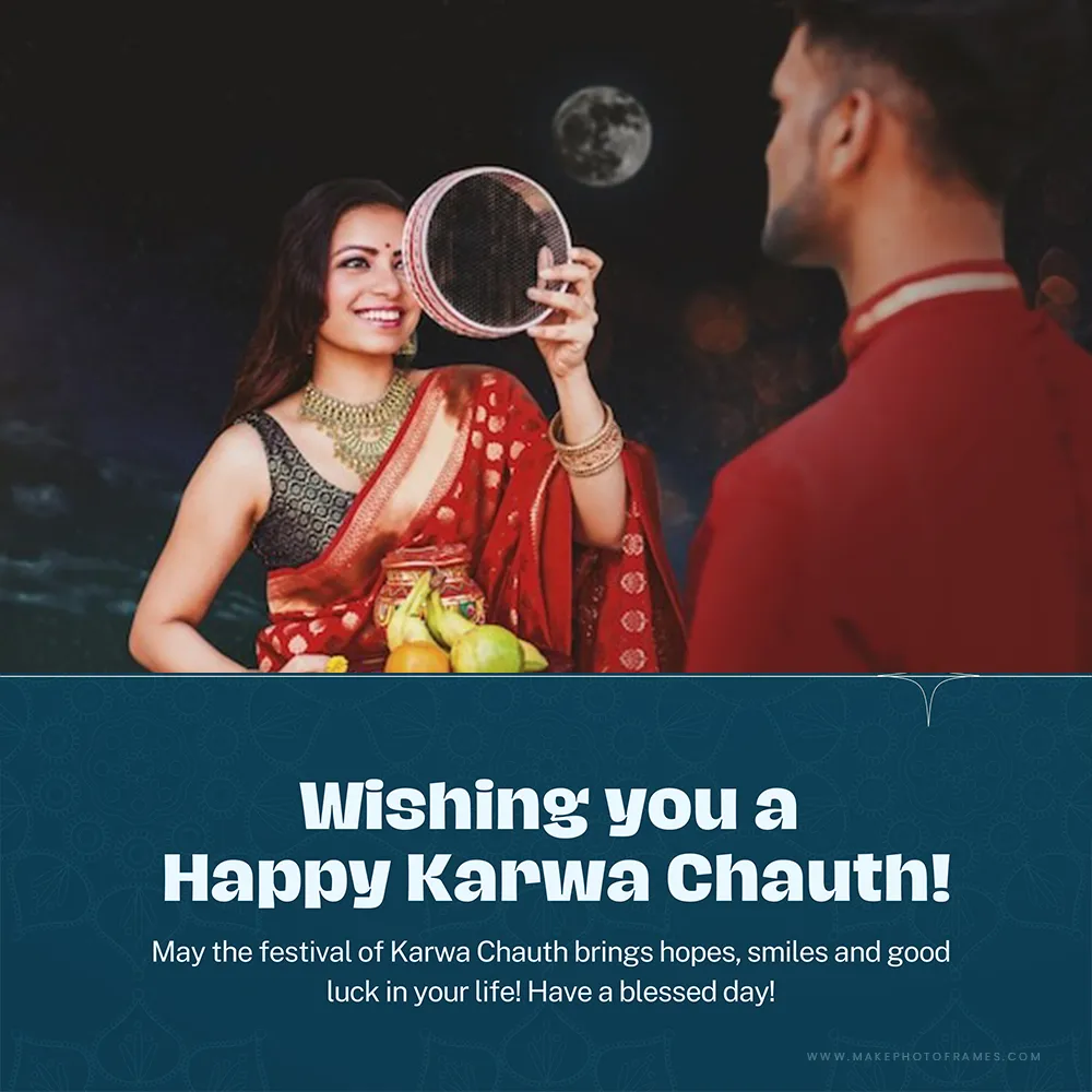 Happy Karva Chauth 2024 Picture Frame Design Template