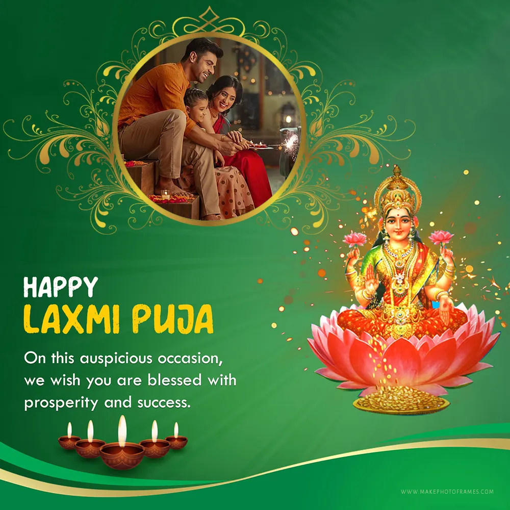 Happy Diwali Laxmi Puja 2024 Wishes Photo With Frame