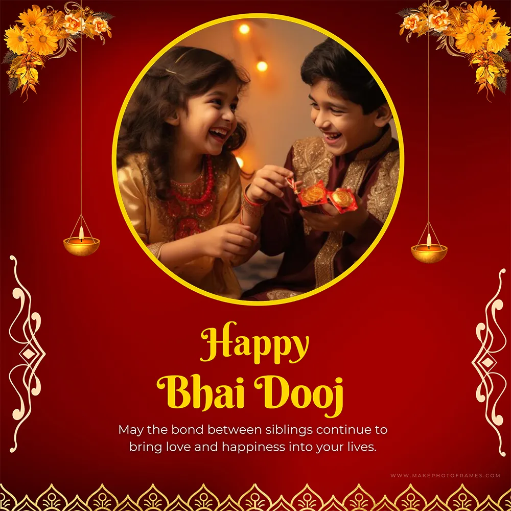 Happy Bhai Dooj 2023 Images For Brother Photo Frame Online