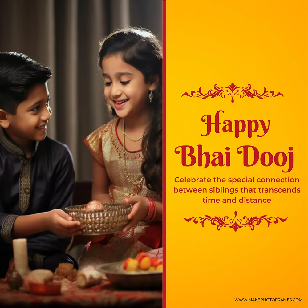Happy Bhai Dooj 2023 Card Picture Frame Editing Online